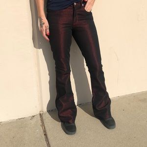 Dollhouse red shimmer jeans Late 90s
